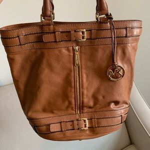 Michael Kors coffee leather hand bag